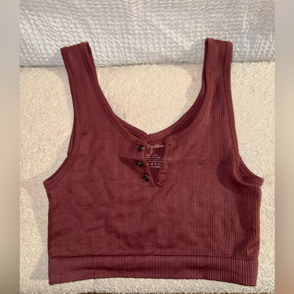 Women's Together Burgundy Tank Top